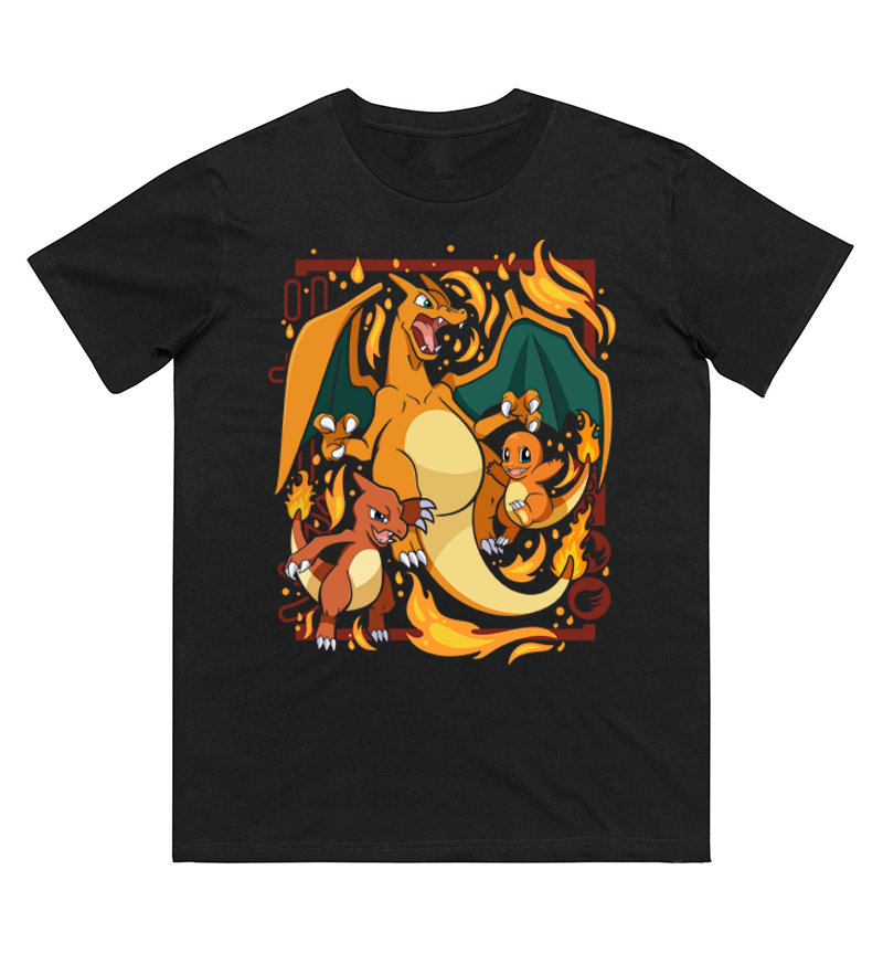 Women Fashion Evolution - Pokémon Charmander Evolution Printed Pure Cotton