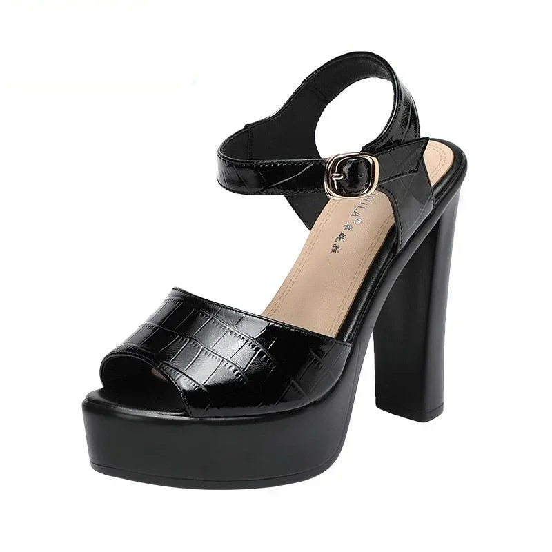 Women'S Fashion Q - 10cm 13cm Fashion Genuine Leather Sandals