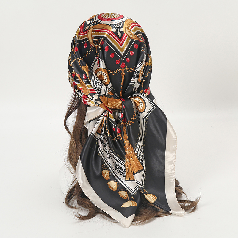 Satin Square Scarf Women Musli - Women'S Fashion Headbands 评论和价格