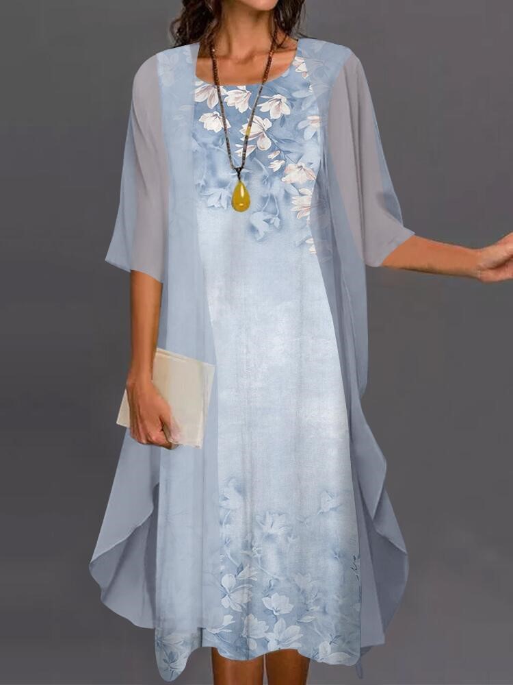 Summer Elegant Dress Two-piece - Women'S Fashion Long Coat 评论和价格