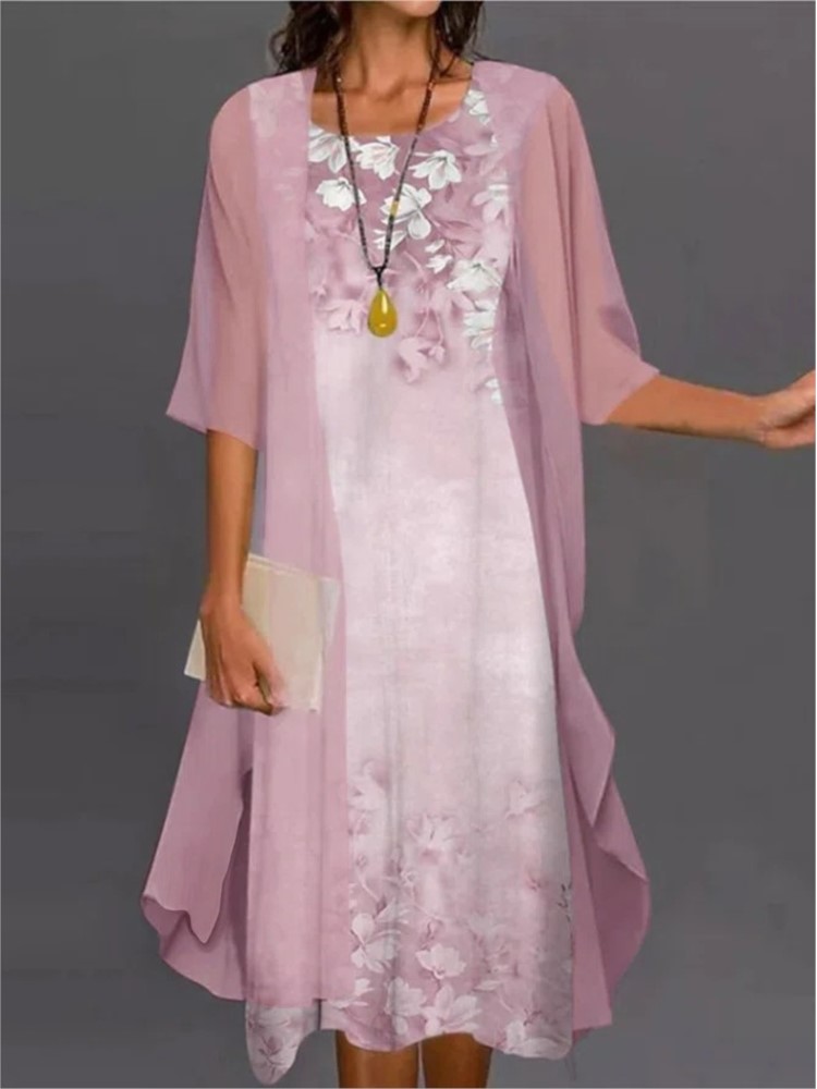 Summer Elegant Dress Two-piece - Women'S Fashion Long Coat 评论和价格