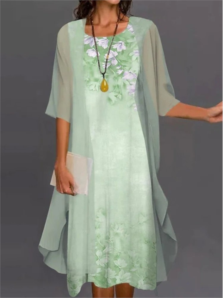 Summer Elegant Dress Two-piece - Women'S Fashion Long Coat 评论和价格