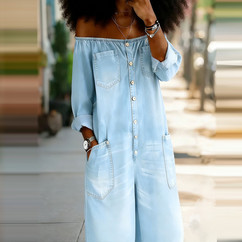 Women Fashion Street Long Slee - Women'S Fashion Vintage Off Shoulder Long Sleeve Jumpsuit 评论和价格