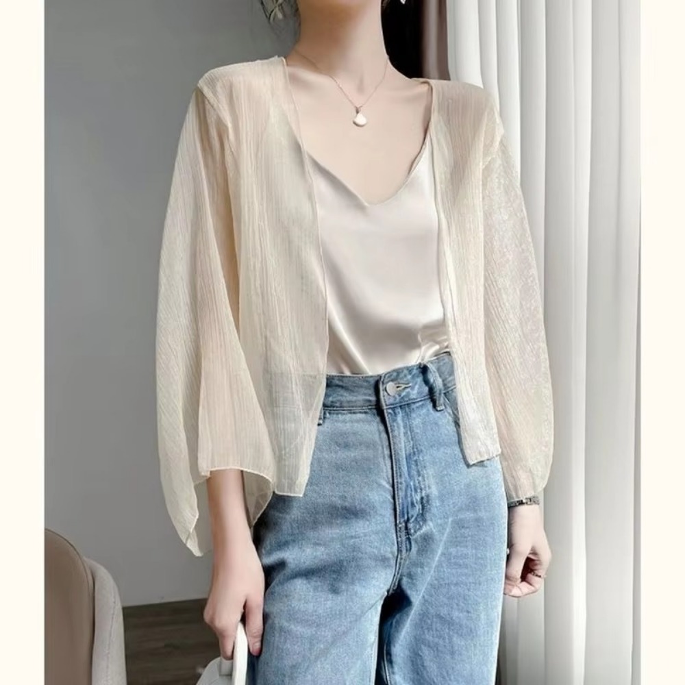 Summer Crinkle Women Cardigan  - Women'S Fashion Knitwear 评论和价格