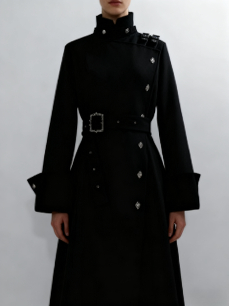 Aesthetic Gothic Style Elegant - Women'S Fashion Long Coat 评论和价格