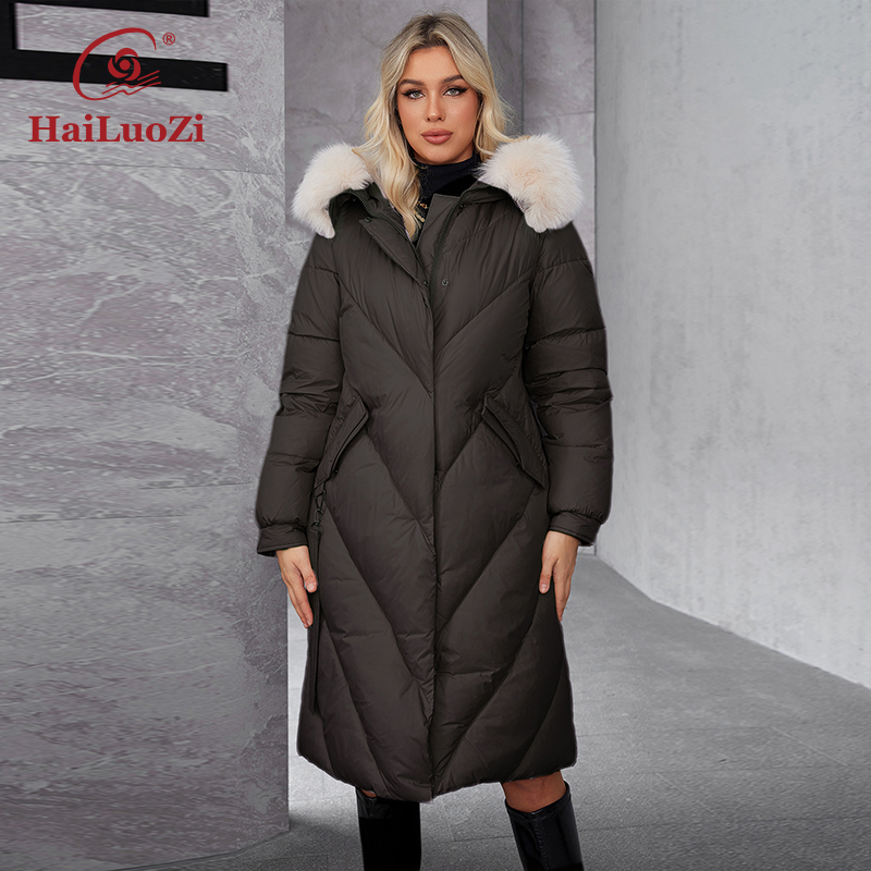 HaiLuoZi 2024 Women's Winter P - Women'S Fashion Long Coat 评论和价格
