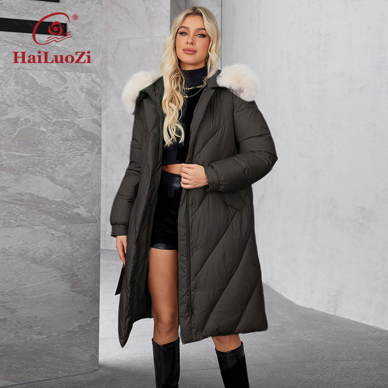 HaiLuoZi 2024 Women's Winter P - Women'S Fashion Long Coat 评论和价格
