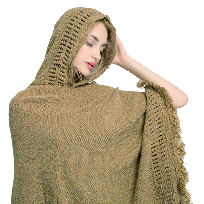 Bestseller Women's Hooded Cape - Women'S Fashion Knitwear 评论和价格