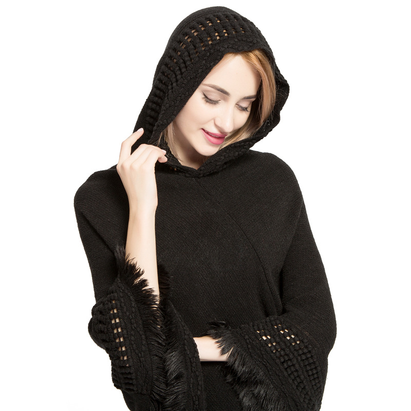 Bestseller Women's Hooded Cape - Women'S Fashion Knitwear 评论和价格