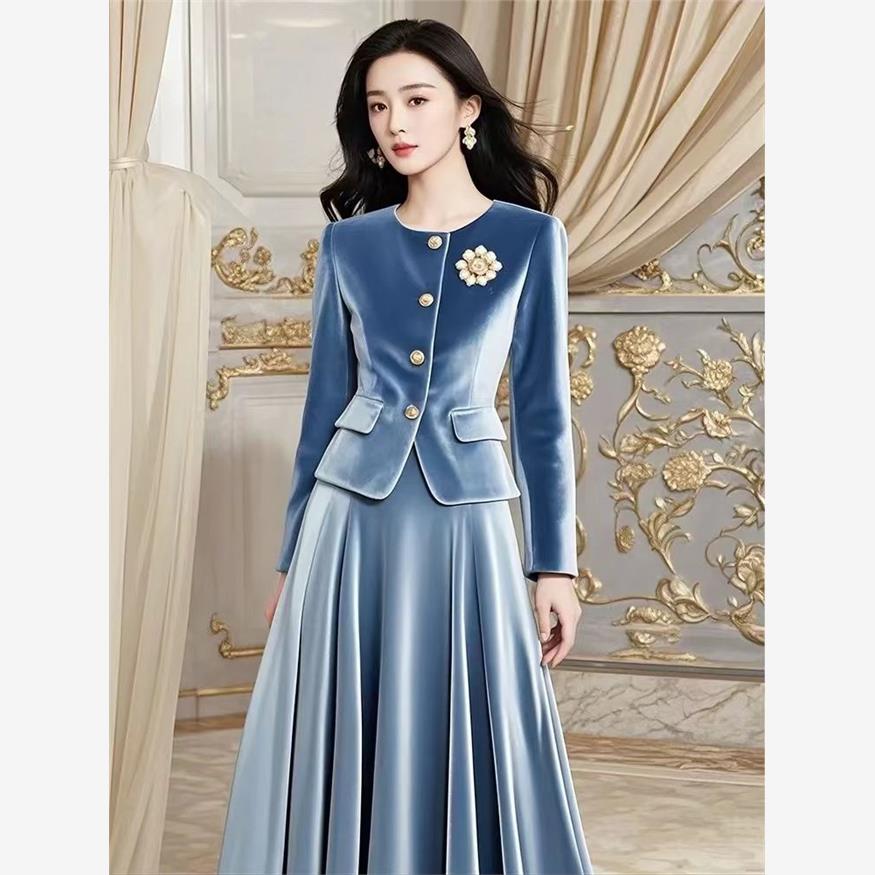 Two Piece Set French Vintage E - Women'S Fashion Long Coat 评论和价格