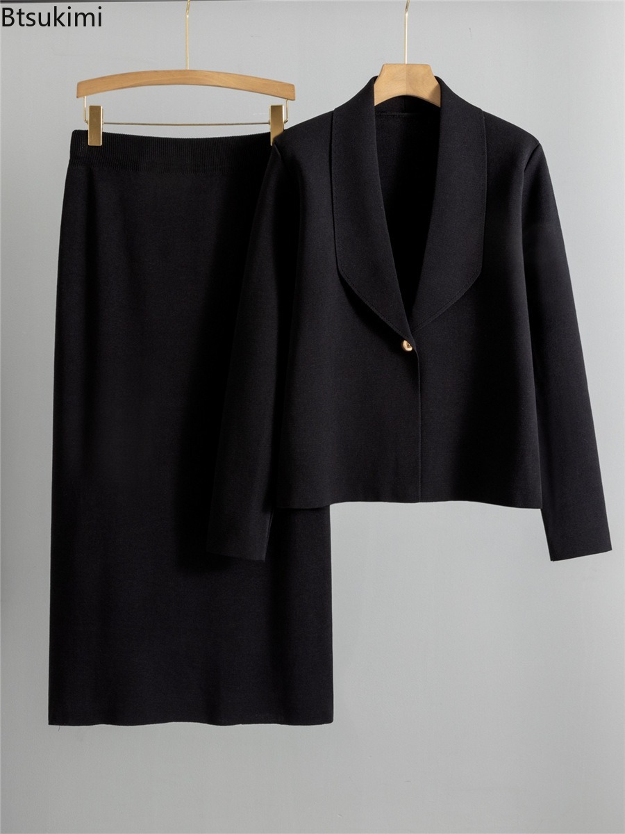 Autumn Winter Knitted Two-piec - Women'S Fashion Knitwear 评论和价格